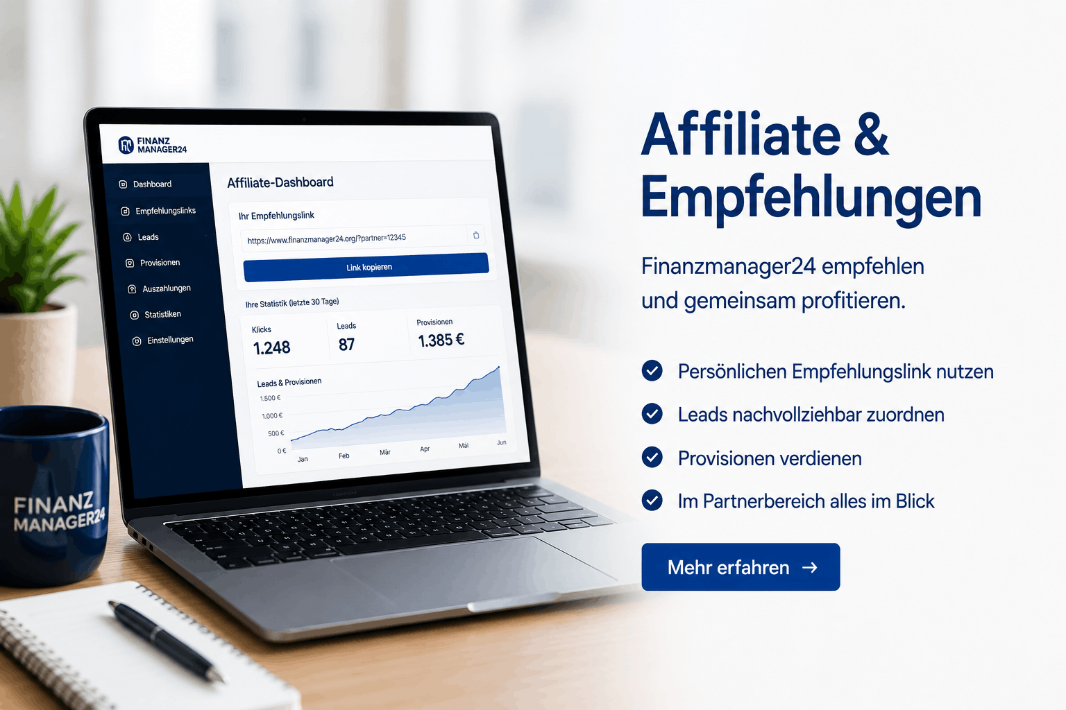 Affiliate und Empfehlungen bei Finanzmanager24