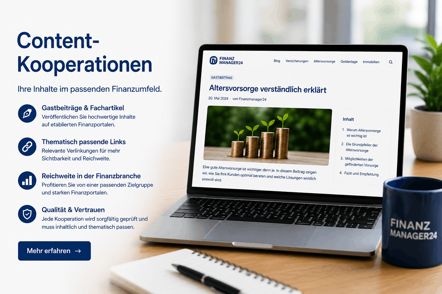 Content-Kooperationen mit Finanzmanager24