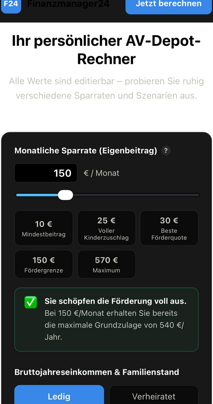 Mobile AV-Depot Landingpage