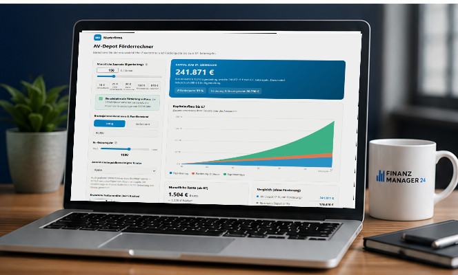 Digitale Finanzlösungen und AV-Depot Förderrechner von Finanzmanager24